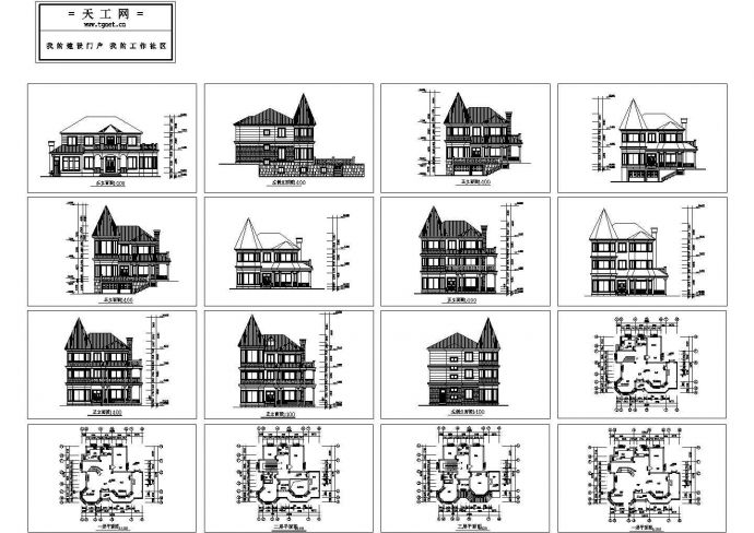 二层别墅的设计图纸全套CAD完整全套大样图详细图_图1