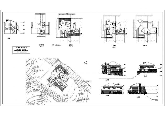 坡地独栋别墅方案设计全套CAD完整全套大样图详细图_图1