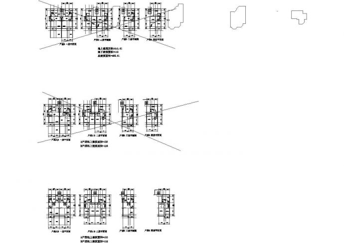 叠拼别墅户型CAD完整全套大样图详细图纸_图1