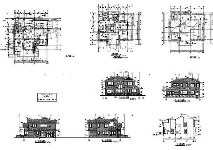 别墅设计建筑图CAD完整全套大样图详细图纸_图1
