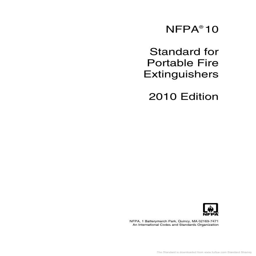 NFPA10  美国灭火器设置规范