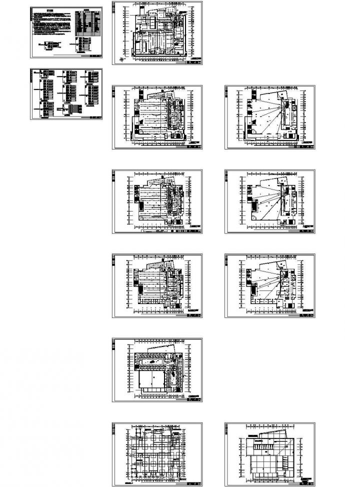五层框架结构食堂结构施工图（含建施、水施、电施）CAD_图1