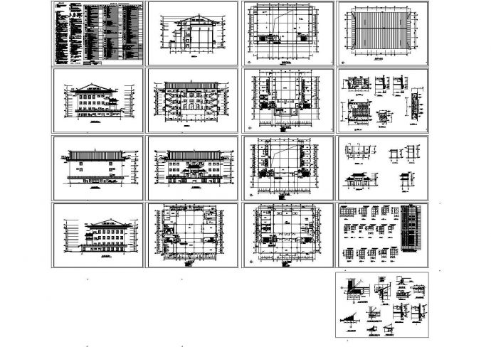 某地静音寺全套建筑施工设计cad图（含走廊栏杆A-A剖面大样图）_图1