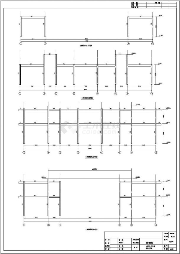 天津某俱乐部主体钢结构图Cad设计图-图一