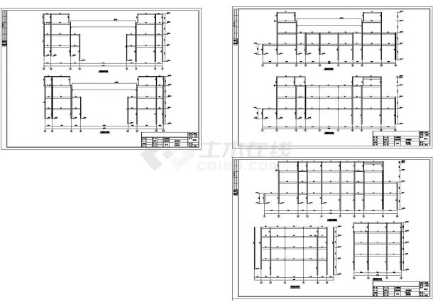 天津某俱乐部主体钢结构图Cad设计图-图二