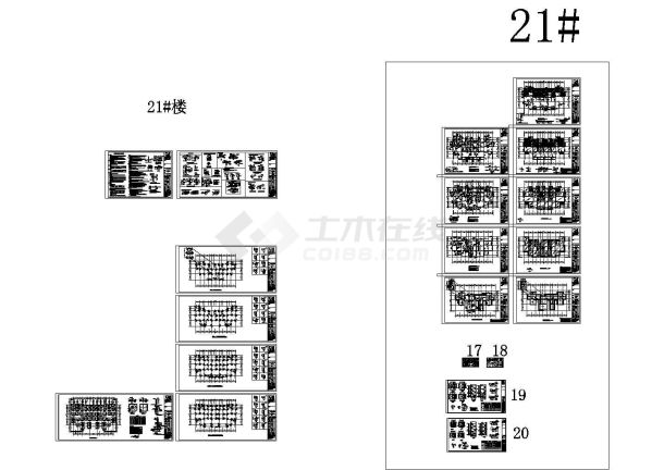 三层异形柱框架轻质墙结构楼房结构施工图-图一