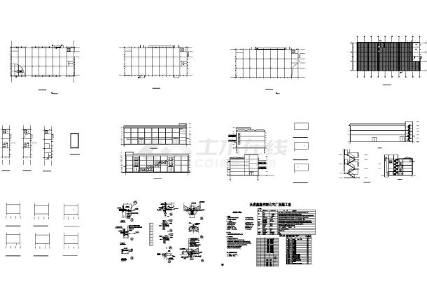 某公司三层混凝土框排架结构厂房（4244㎡）设计cad全套建筑施工图（含设计说明）-图二