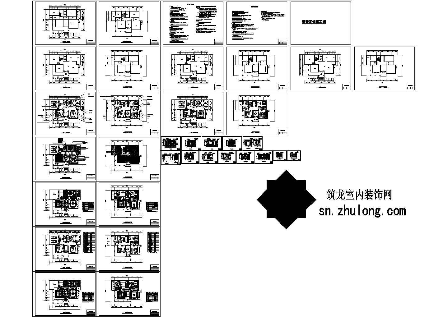 经典美式风情两层别墅设计装修施工图