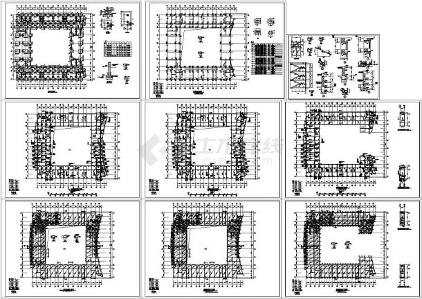四层框架教学楼结构施工CAD图（CAD、9张）-图一