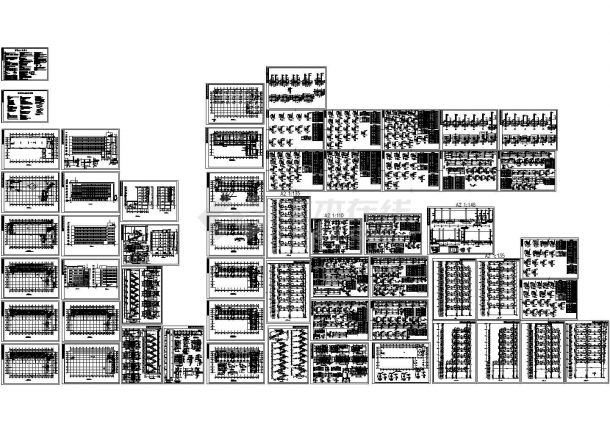 框剪结构商务楼建筑结构图，60张图纸-图一