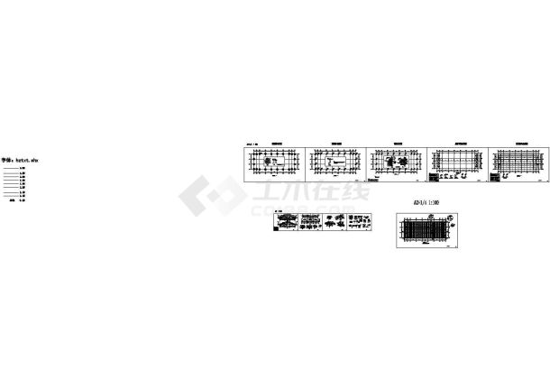 三角形钢桁架仓库cad详细设计施工图-图一