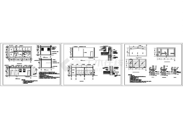 某单层砖混结构公共厕所设计cad全套建筑施工图（含设计说明，含结构设计）-图一