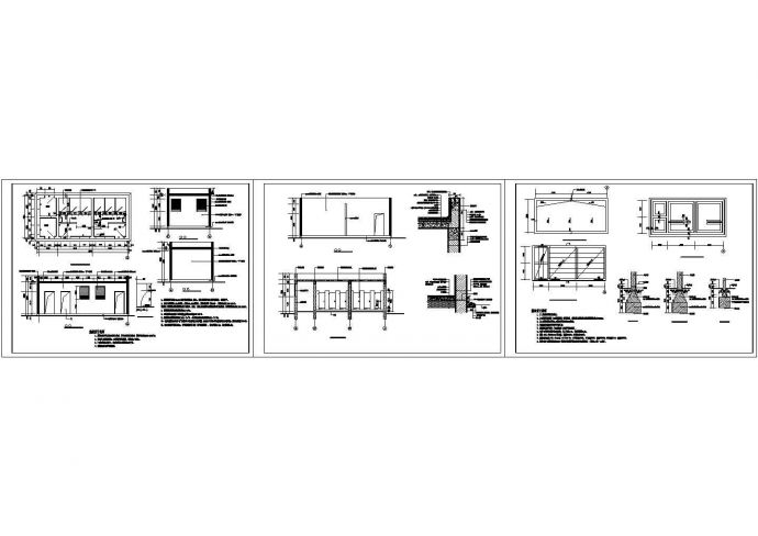 某单层砖混结构公共厕所设计cad全套建筑施工图（含设计说明，含结构设计）_图1
