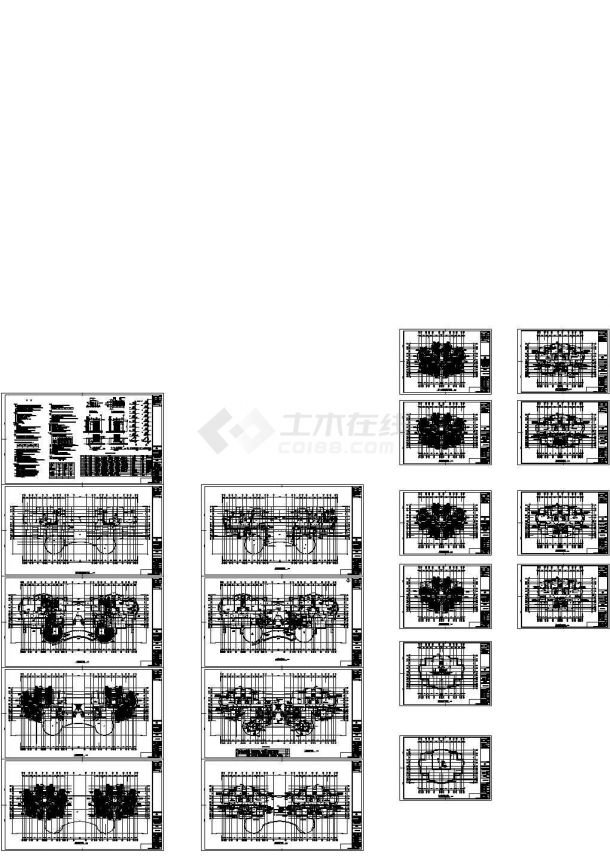 某十八层高层公寓楼建筑结构水暖电施工图 CAD-图二