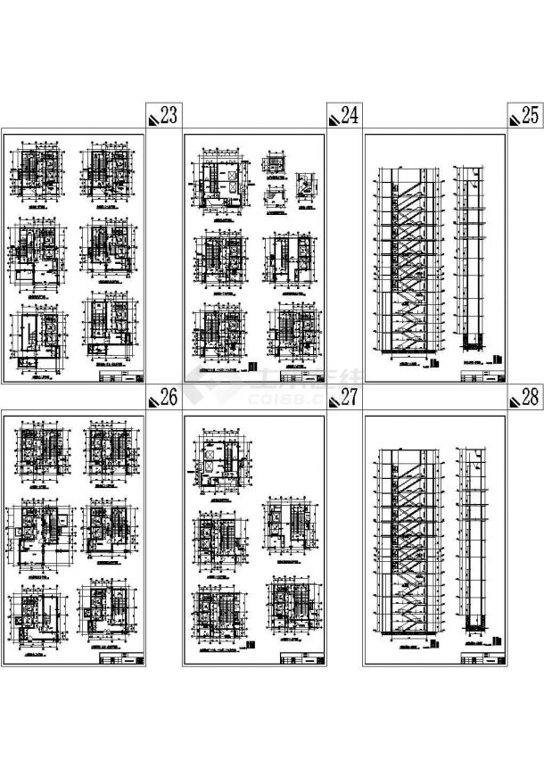 某欧式现代小区二十六层住宅楼建筑施工图（3号楼），41张图纸。-图一