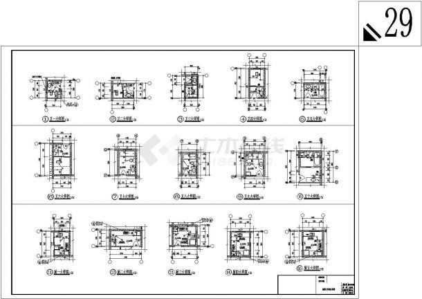 某欧式现代小区二十六层住宅楼建筑施工图（3号楼），41张图纸。-图二