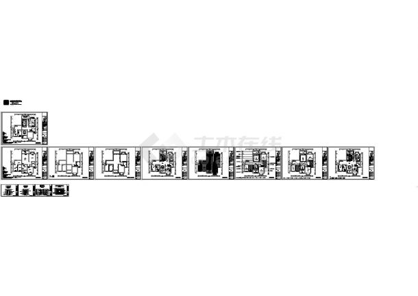 某三房二厅两卫户型简欧风格室内装修设计cad全套施工图（含高清效果图）-图二