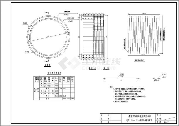 铁路工程2m孔径整体式圆管涵设计施工图（14张）-图二