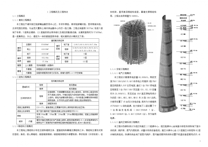 上海中心大厦项目施工组织设计技术标，总面积 574058㎡-图一