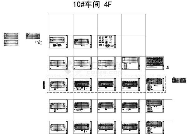 厂房设计_四层框架结构车间厂房结构施工图 CAD-图一