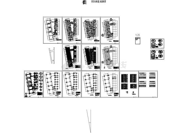 地上三层框架结构幼儿园结构施工图 (2)，20张图纸-图一