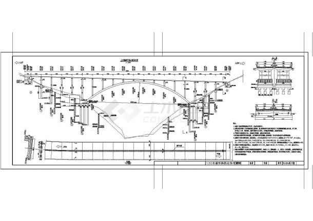 130m等截面悬链线混凝土箱型拱桥施工图纸（78张）-图一