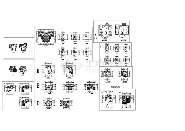 经典多种新农村别墅户型设计cad平面方案图（甲级院设计）-图一