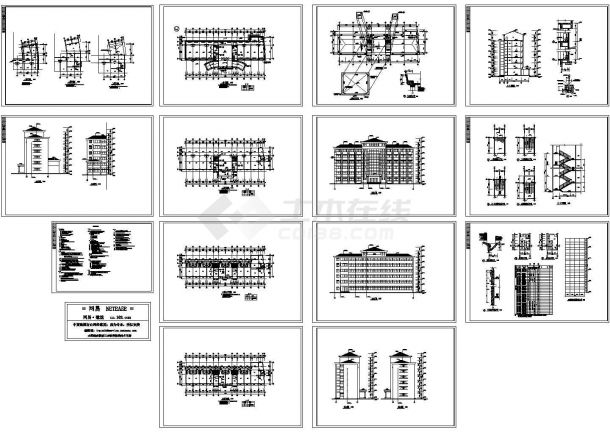 某厂区6层框架结构宿舍楼建筑设计CAD施工图-图一