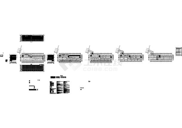 3层框架结构中学屋顶加建改造施工图(现4层)CAD-图二