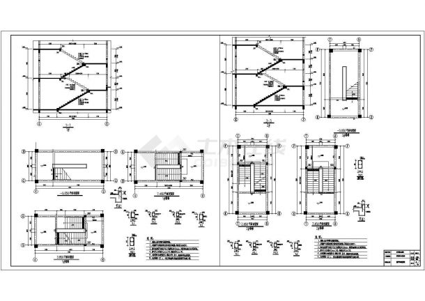 5层框架结构幼儿园结构施工图dwg-图一