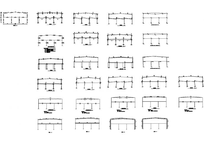 厂房设计_双层门式钢架厂房结构施工图(含建筑及计算书)CAD_图1