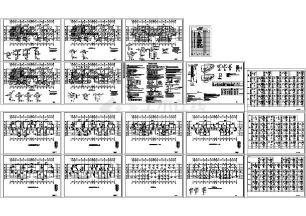 7层办公楼异形柱框架结构施工图-图一