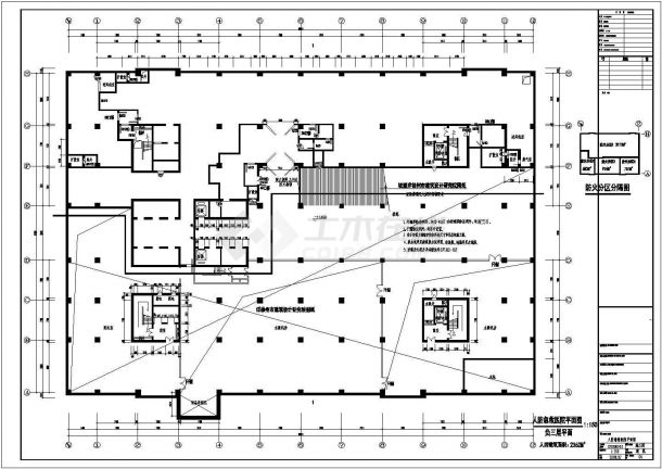 22层框架剪力墙结构医院病房楼结构施工图（三层地下室、建筑图），53张图纸-图一