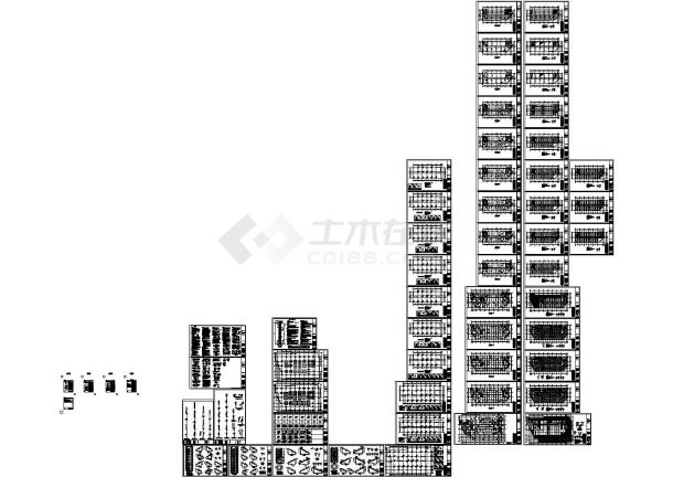 办公楼设计_26层框架剪力墙结构商务办公楼结构图CAD-图一