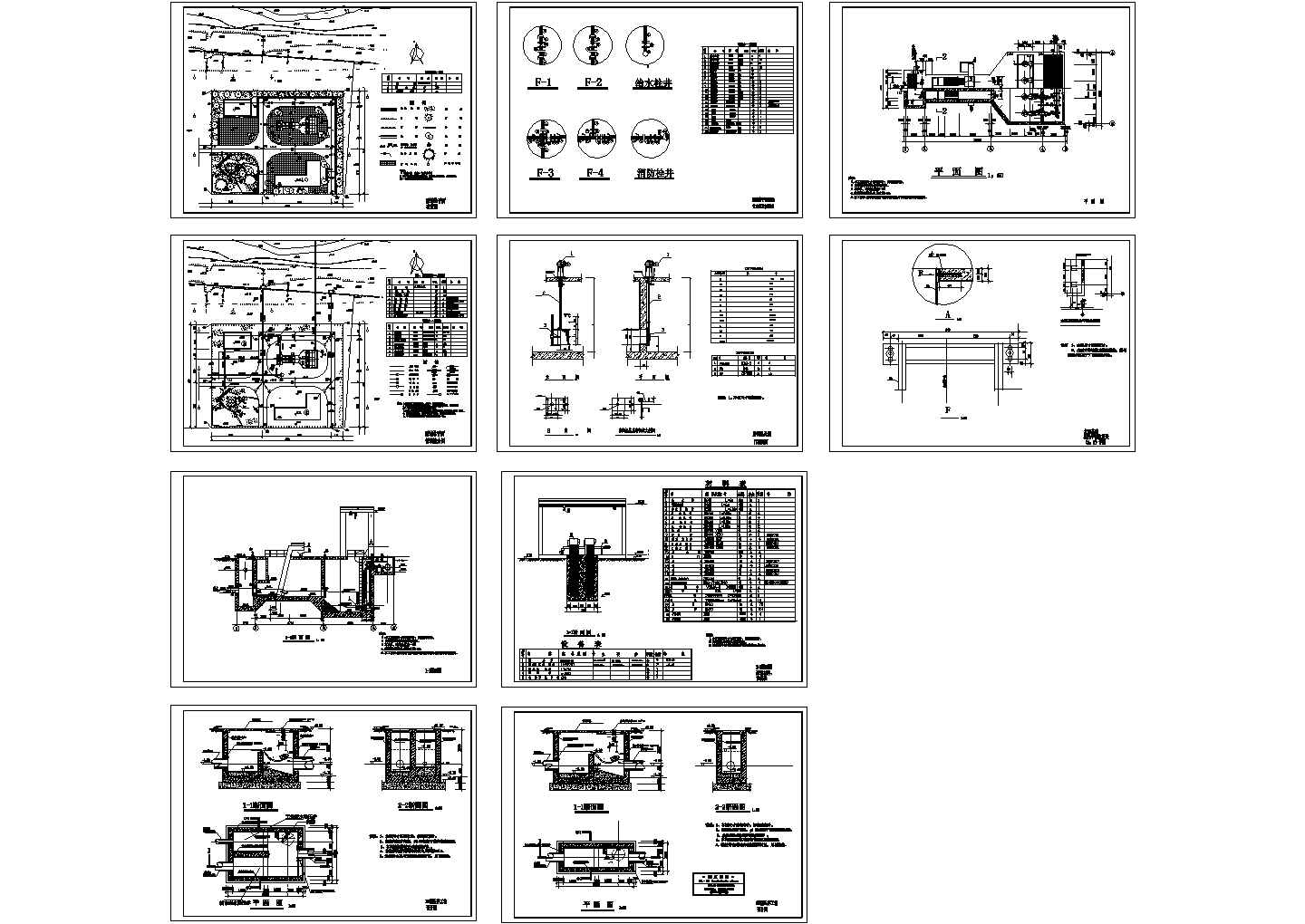 某排水泵站设计cad全套工艺施工图（含总平面，10张图）