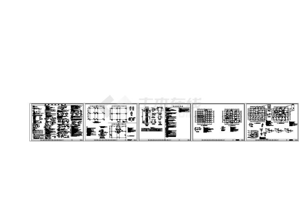 三层框架食堂结构施工图(桩基础)CAD-图一