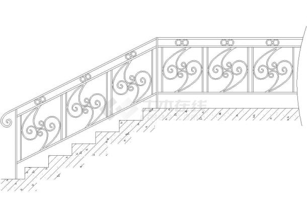 某地中式别墅楼梯栏杆施工全套非常标准设计cad图纸-图一