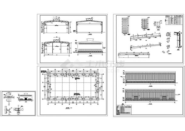 厂房设计_某单层轻钢结构工业厂房设计cad全套建施图纸（标注详细）-图二