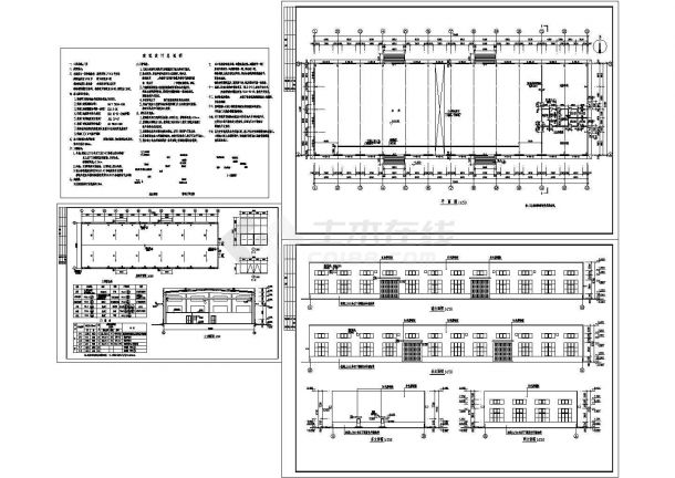 厂房设计_某一层轻钢结构工业厂房设计cad全套建筑施工图（含设计说明）-图二