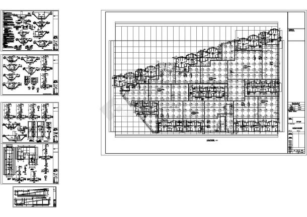 某住宅小区筏形基础地下车库基础结构设计图-图一