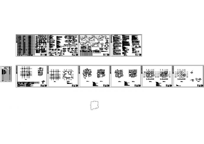 四层异形柱框架结构欧式别墅施工图，11张图纸。_图1
