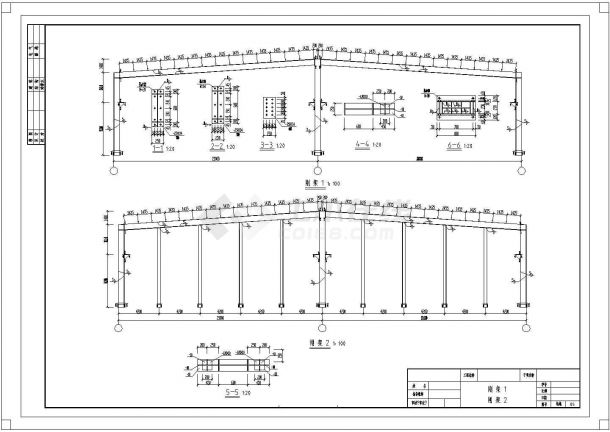 土木工程毕业设计_厂房设计_单层轻钢结构厂房施工cad图(含计算书，毕业设计)-图一