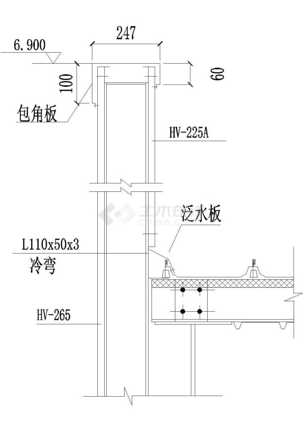 国际大酒店山墙檐口施工全套非常实用设计cad图纸-图一