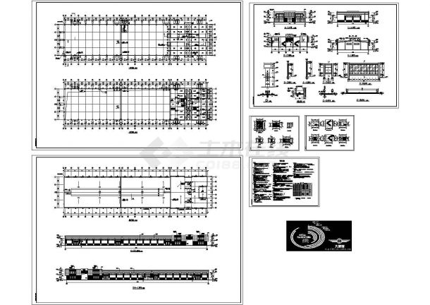 二层钢筋混凝土排架结构新菜场修改建筑施工cad图，共六张-图一