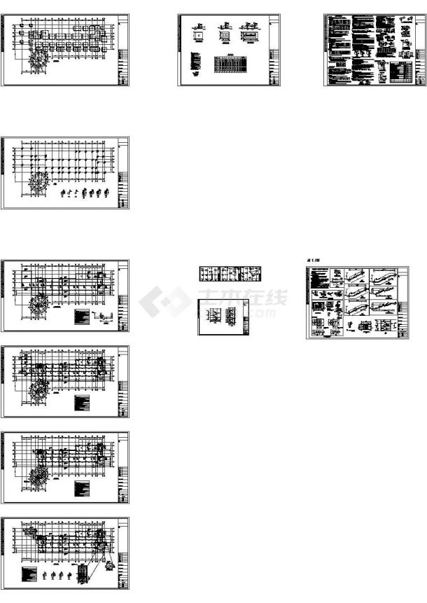 三层框架结构幼儿园结构施工图（独立基础），13张图纸。-图一