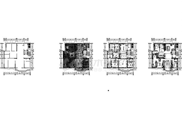 某五室两厅两卫一厨户型样板间（214.6㎡）现代中式风格室内装修设计cad全套施工图（含设计说明，含高清效果图）-图二