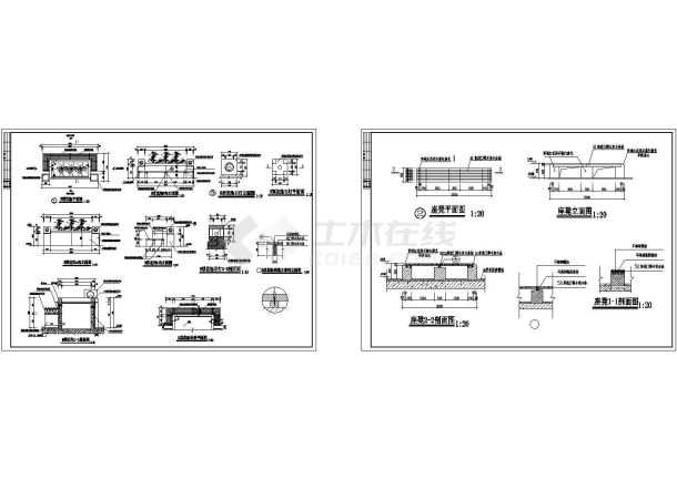 花池坐凳平立剖设计图-图一