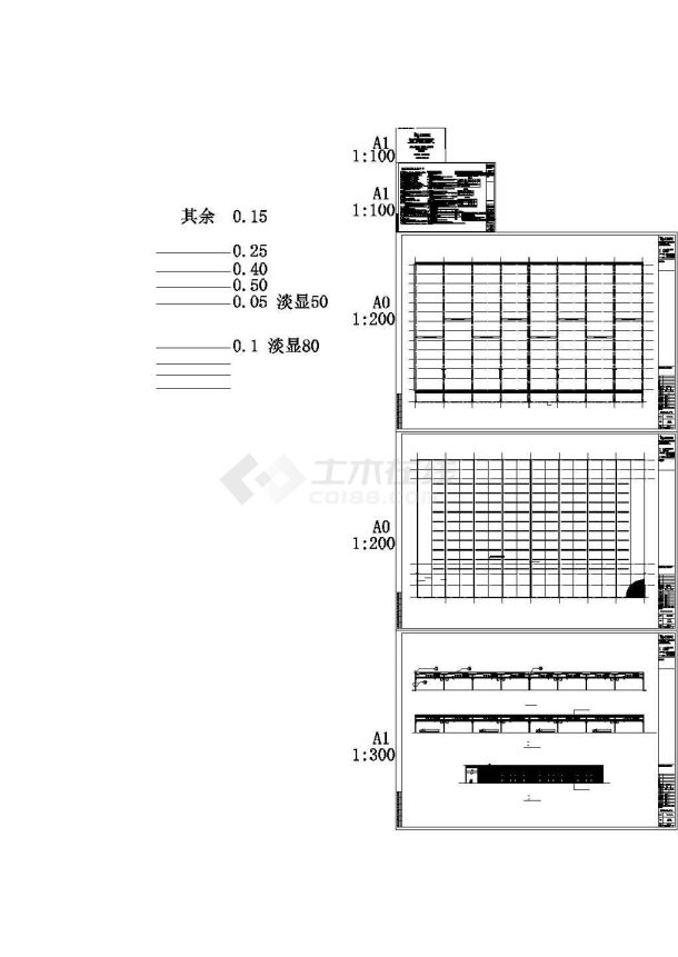 成都钢铁物流门式刚架仓储CAD施工图-图一