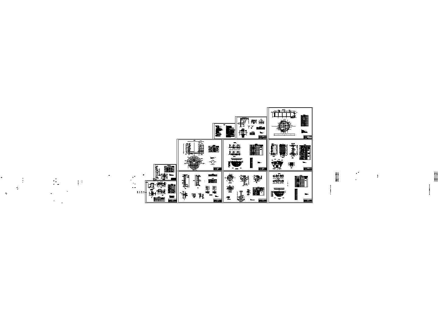 【南京】某地1000方蓄水池全套设计施工cad图（含通风管盖帽配筋图）