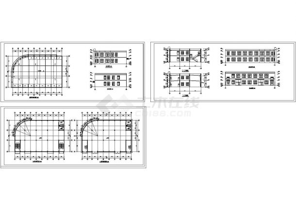 厂房设计_某框架剪力墙结构二层工业厂房设计cad全套建施图纸（甲级院设计）-图一